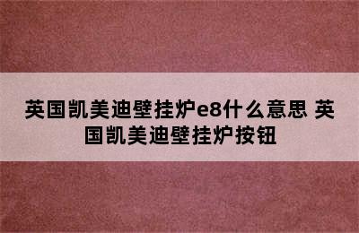 英国凯美迪壁挂炉e8什么意思 英国凯美迪壁挂炉按钮